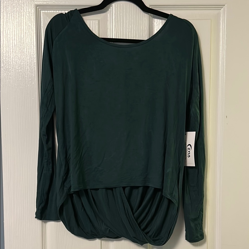 Zyia Namaste Forest Green Long Sleeve Top